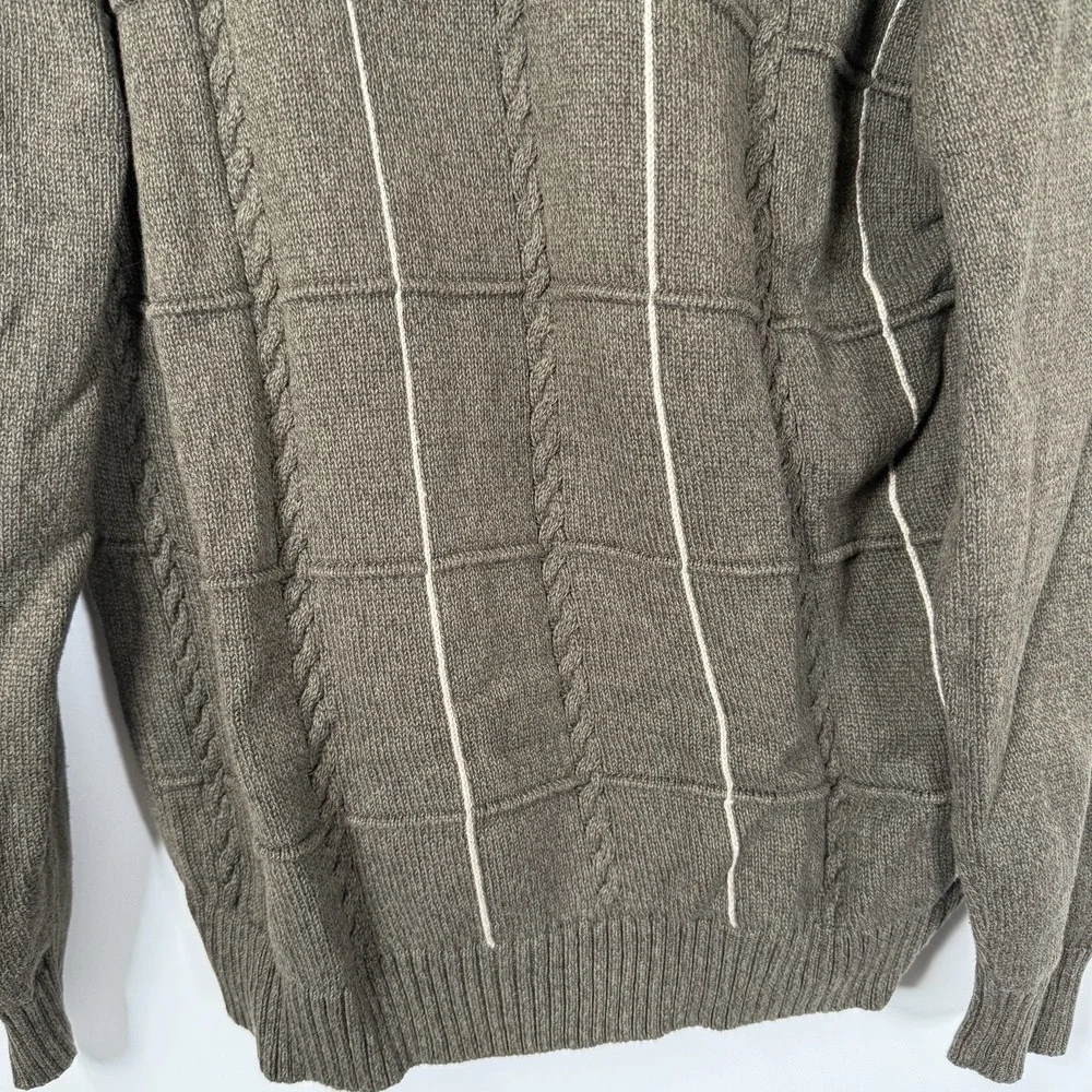 Dockers Sweater Men's Cable Green‎ Crew Neck Sweater Size Large